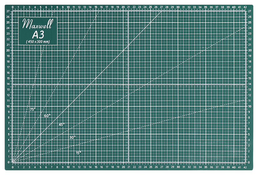 

Коврик раскройный для пэчворка 3мм 30*45см (A3) Maxwell premium двухсторонний трёхслойный, Зеленый