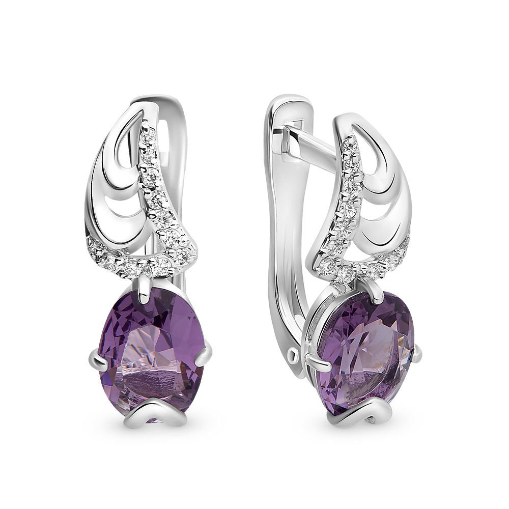 

Серьги из серебра с кристаллом ювелирным/фианитом 585Gold 702006028, 702006028
