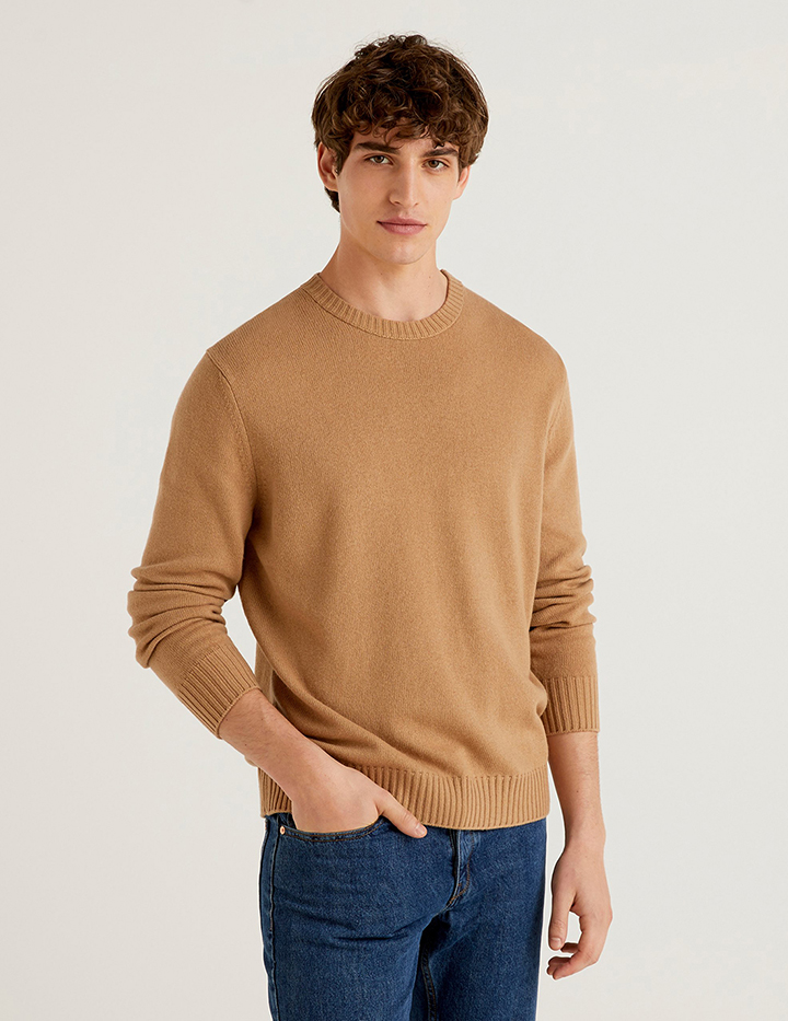 

Джемпер мужской 21A_1235U1N67 United Colors of Benetton бежевый 2XL, 21A_1235U1N67