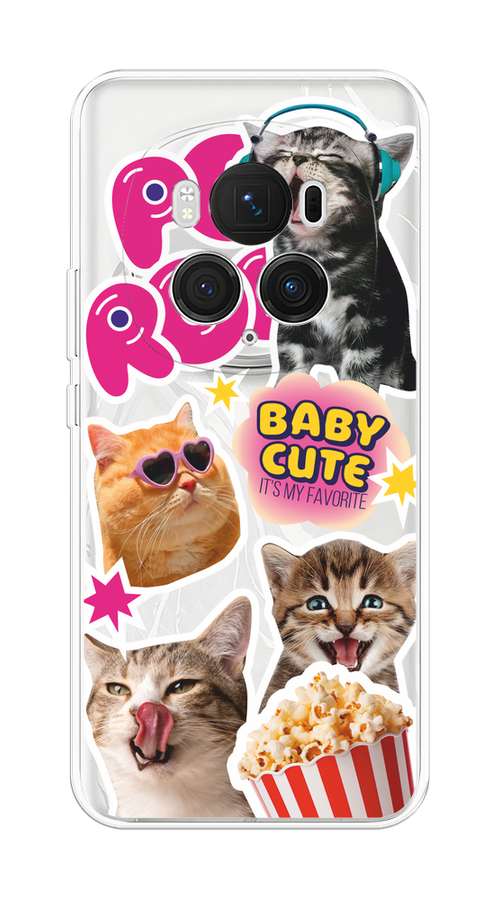 

Чехол на Honor Magic 6 Pro "Popcorn cats", Серый;коричневый;розовый, 6123750-1