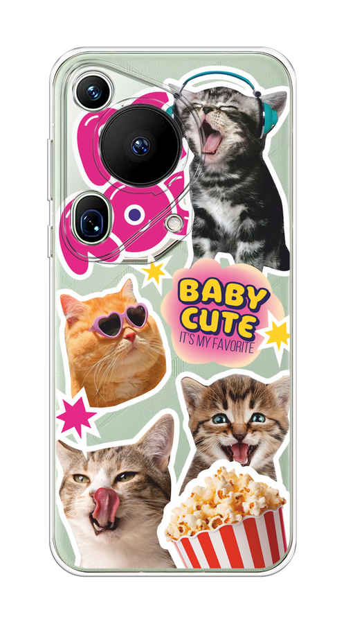 

Чехол на Huawei Pura 70 Ultra "Popcorn cats", Серый;коричневый;розовый, 6124550-1