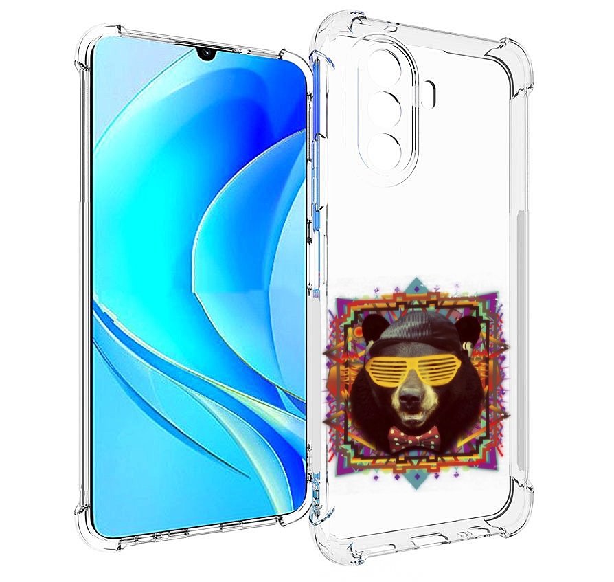 

Чехол MyPads Медведь в очках для Huawei Nova Y70 / Nova Y70 Plus (MGA-LX9N), Прозрачный, Tocco