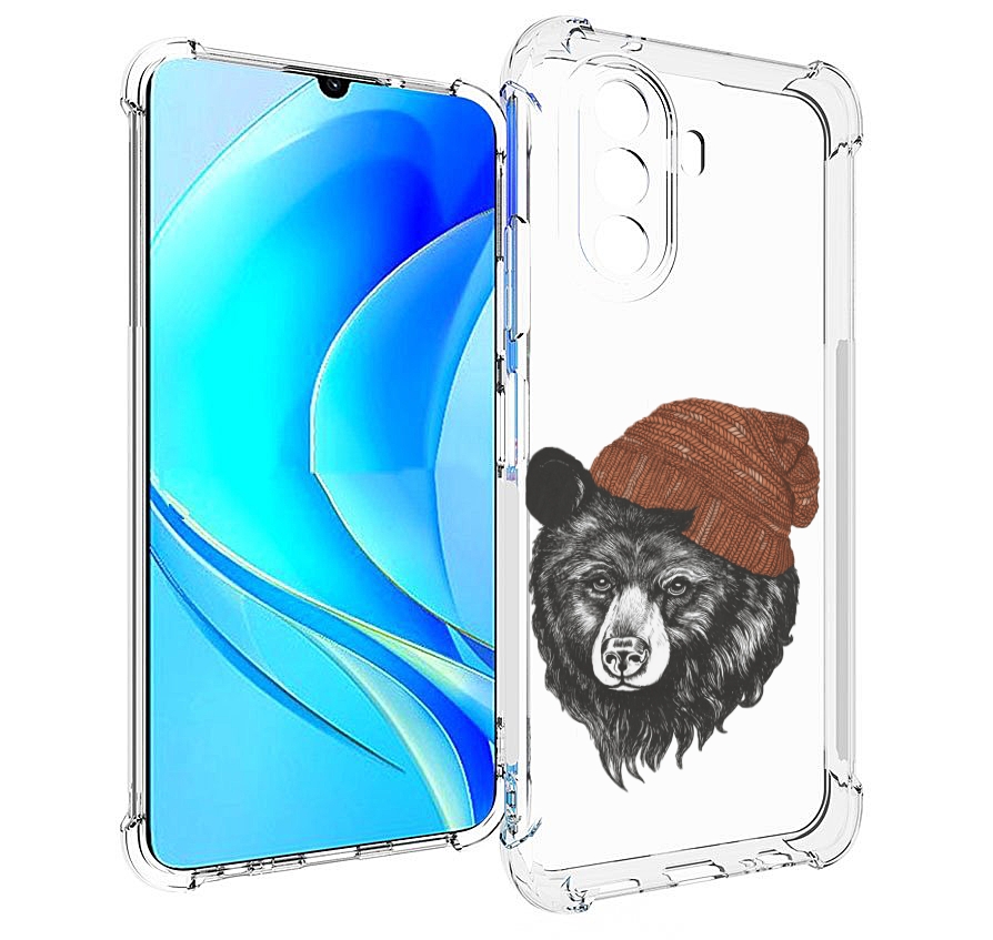 

Чехол MyPads Медведь в шапке 2 для Huawei Nova Y70 / Nova Y70 Plus (MGA-LX9N), Прозрачный, Tocco
