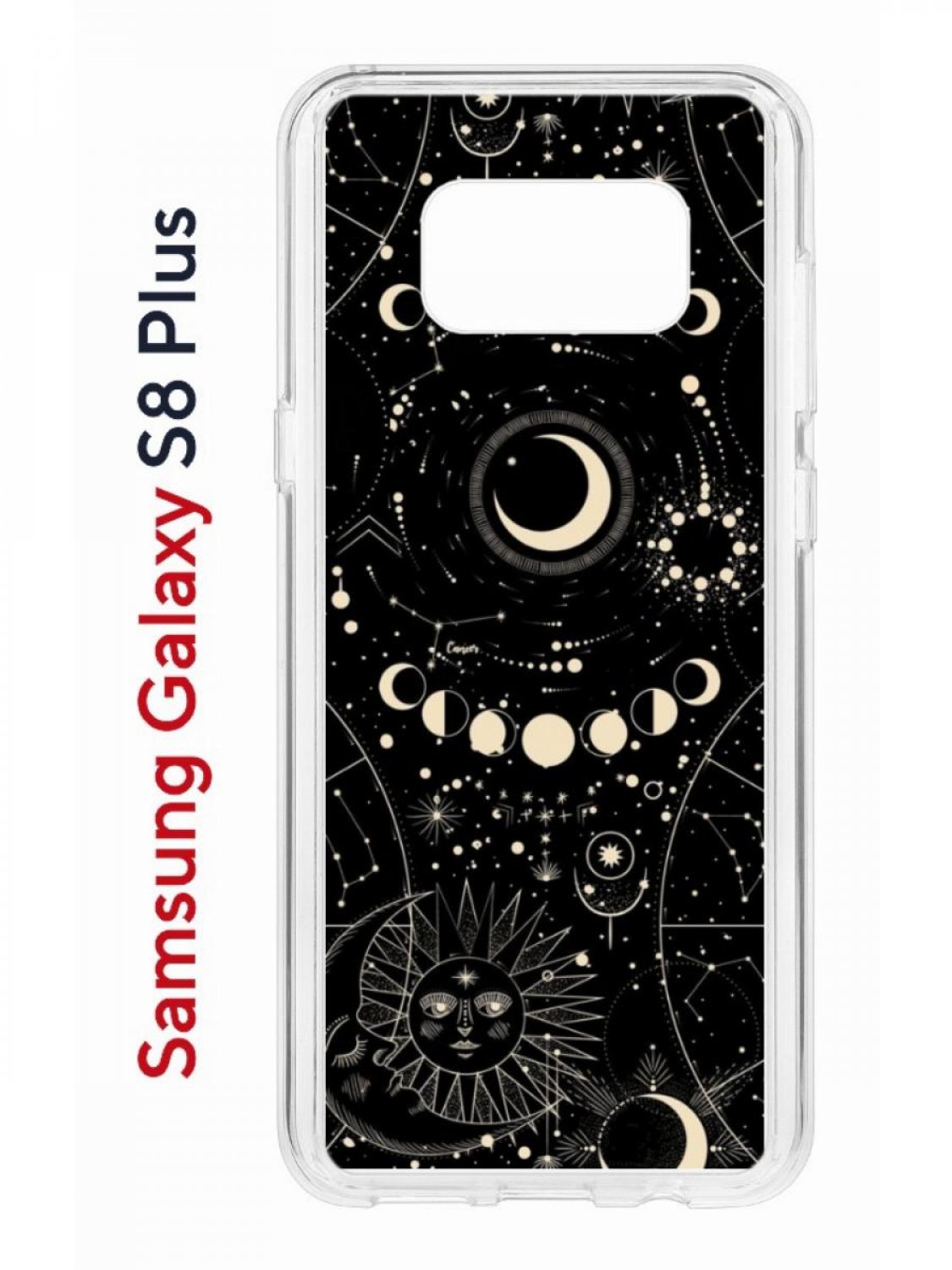 

Чехол на Samsung Galaxy S8 Plus Kruche Print Space,противоударный бампер,с защитой камеры, Прозрачный;черный;бежевый;серый, Самсунг Галакси с8 Плюс