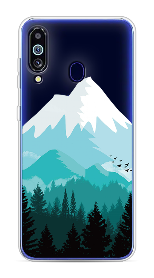 

Чехол на Samsung Galaxy M40 "Синяя снежная гора", Белый;голубой, 28750-2