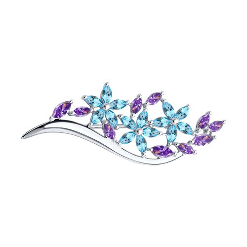 

Брошь из серебра 585Gold 709000226, фианит, 709000226