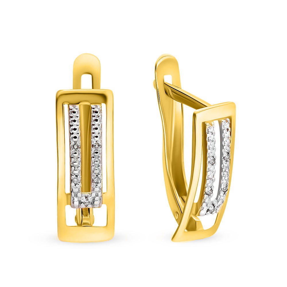 

Серьги из желтого золота с бриллиантом 585Gold 102004669, 102004669