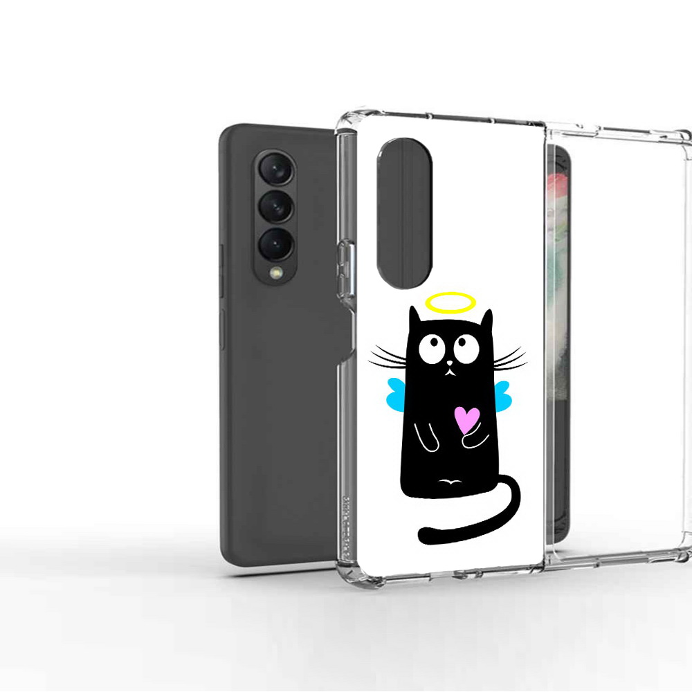 

Чехол MyPads Tocco для Samsung Galaxy Z Fold2 Кот ангелок, Прозрачный, Tocco