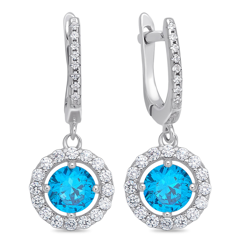 

Серьги из серебра со стеклом ювелирным/фианитом 585Gold 702006139, 702006139