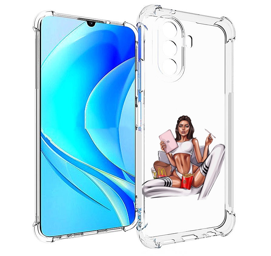 

Чехол MyPads Модная-иллюстрация-девушки женский для Huawei Nova Y70 / Nova Y70 Plus, Прозрачный, Tocco