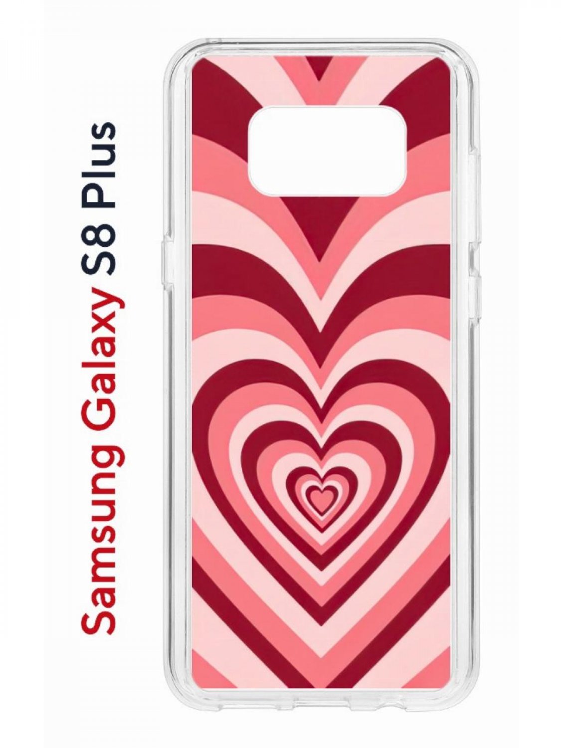 Чехол на Samsung Galaxy S8 Plus Kruche Print Сердце,противоударный бампер,с защитой камеры
