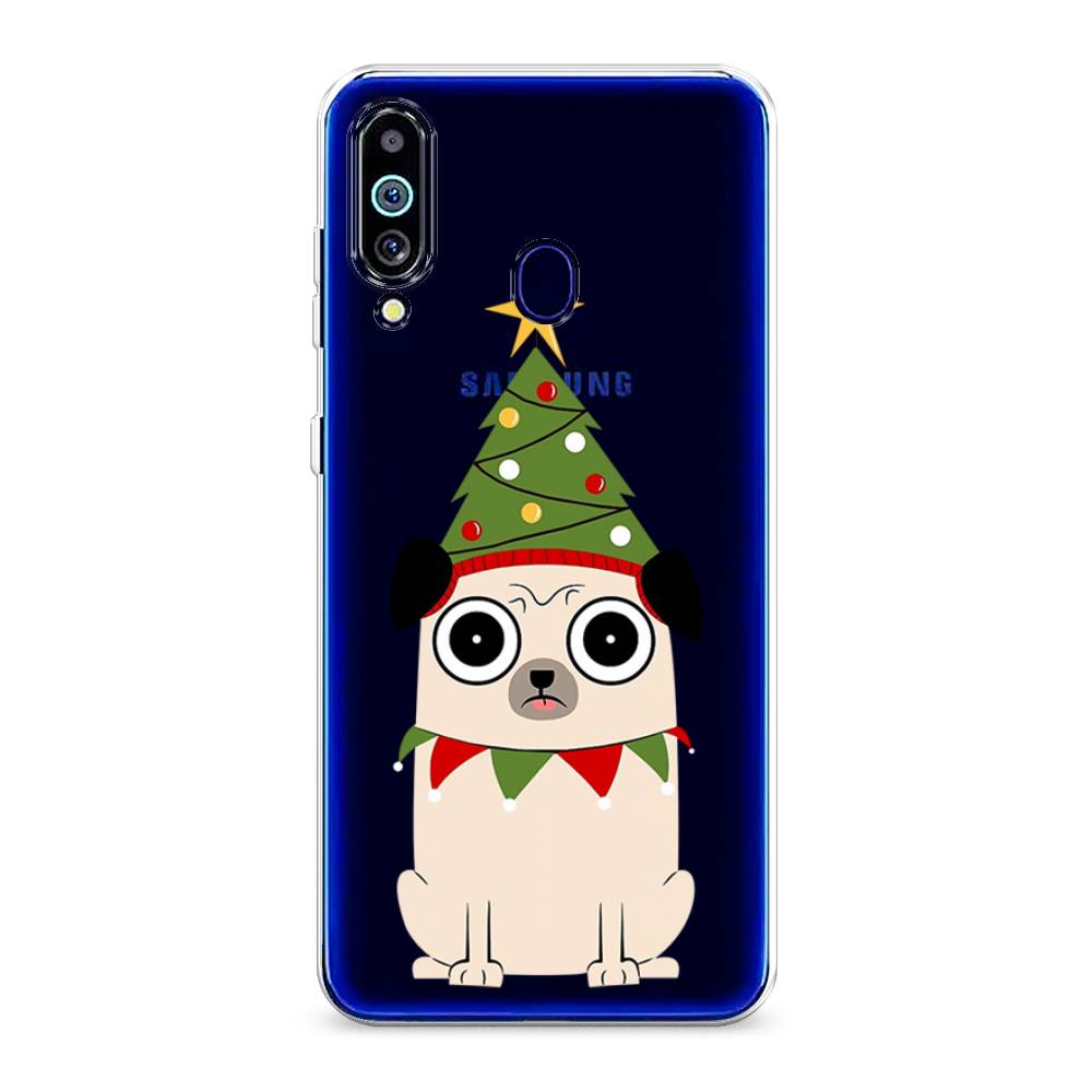 

Чехол на Samsung Galaxy M40 "Собачка с ёлочкой", Бежевый;красный;зеленый, 28750-1