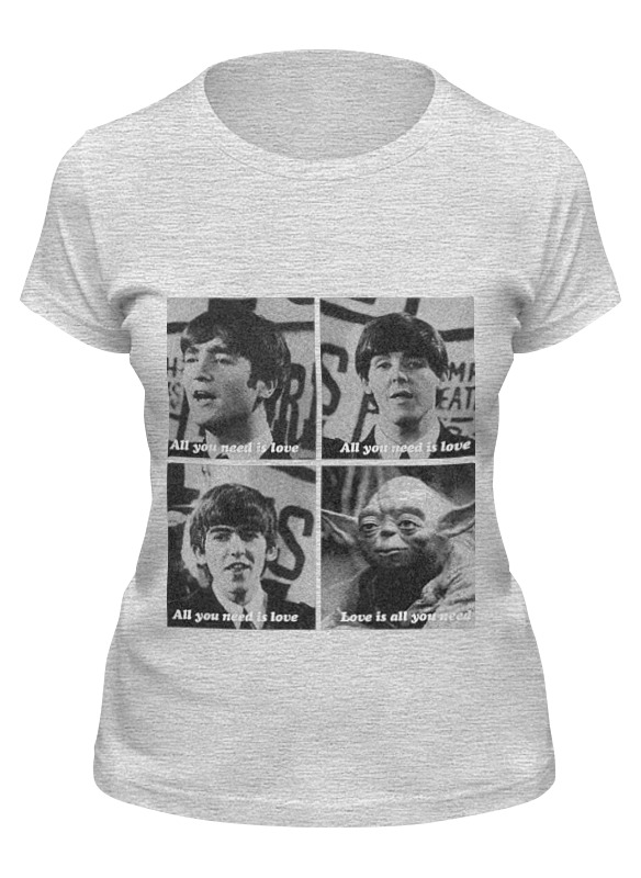 

Футболка женская Printio Love is all you need серая XL, Love is all you need