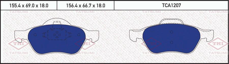 

Тормозные колодки Tatsumi передние дисковые tca1207