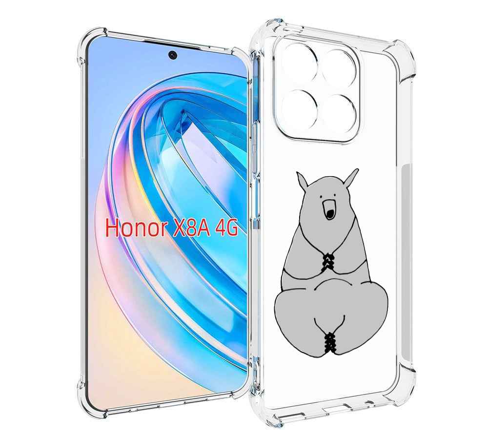 

Чехол MyPads Серый медведь для Honor X8a, Tocco