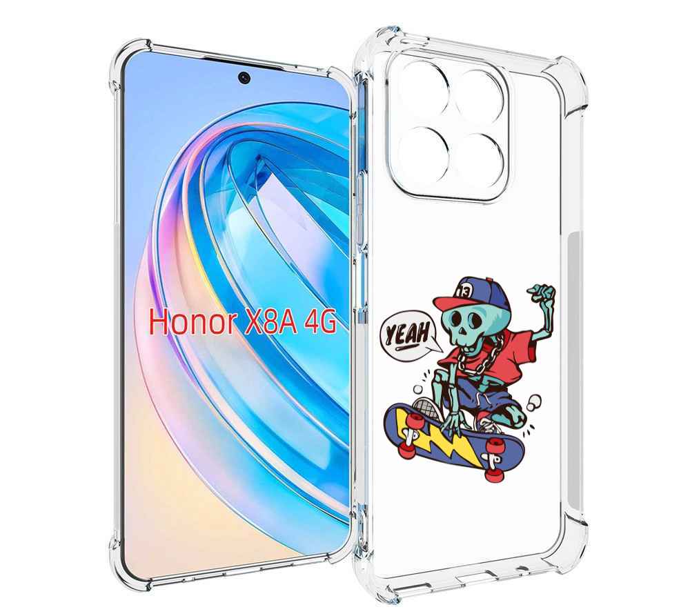 

Чехол MyPads Скелет-на-скейте для Honor X8a, Tocco