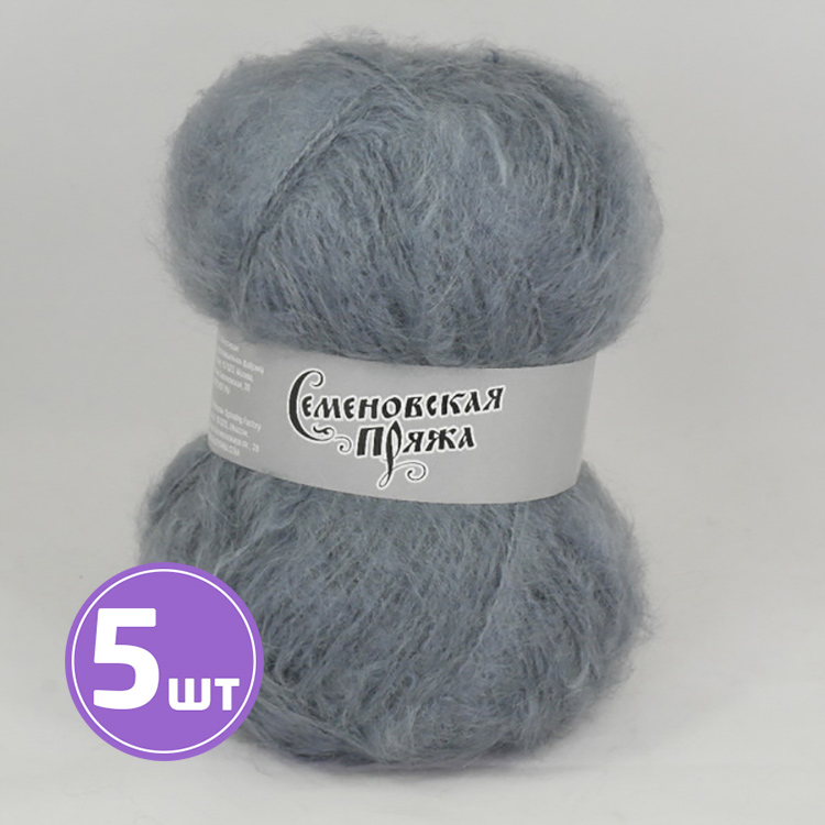 

Пряжа Семеновская Mohair Goat 183916 стальной 5 шт по 100 г, Серый