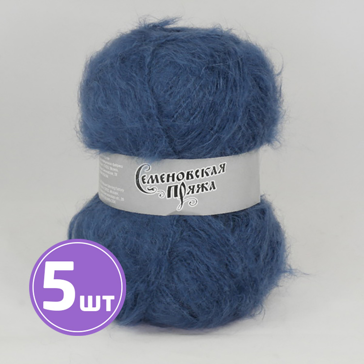 

Пряжа Семеновская Mohair Goat 194035 гроза 5 шт по 100 г, Синий