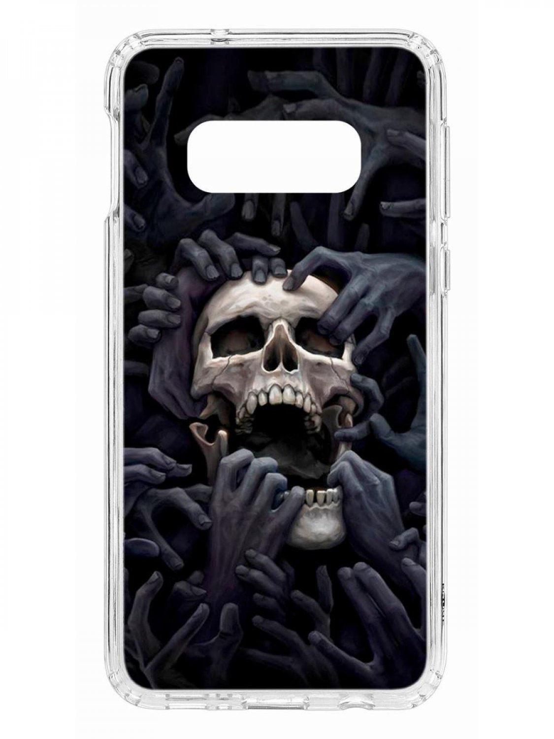 

Чехол на Samsung S10e Kruche Print Skull Hands,противоударный бампер с принтом, Прозрачный;черный;серый;бежевый, Самсунг Галакси с10е