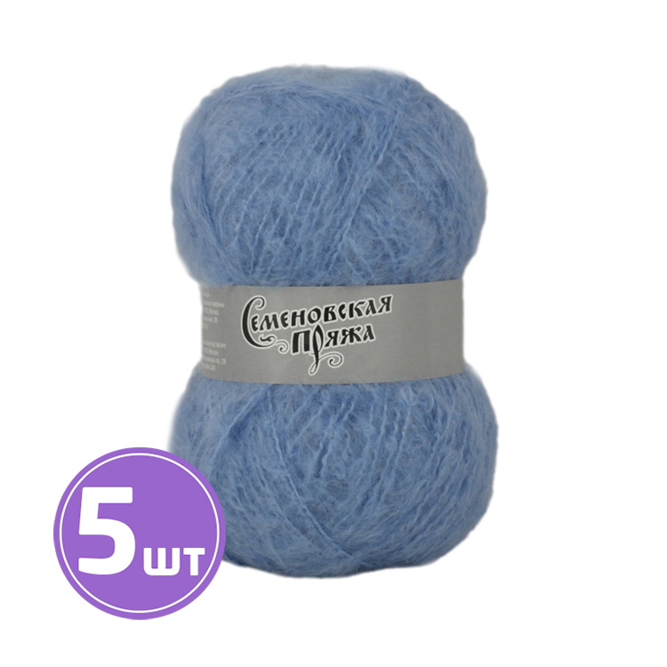 

Пряжа Семеновская Mohair Goat Ангорская коза 164020 голубой 5 шт по 100 г
