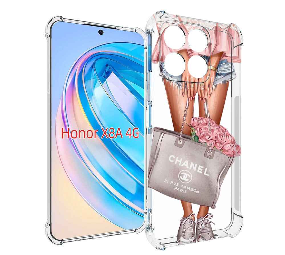 

Чехол MyPads Сумка-с-цветами женский для Honor X8a, Tocco