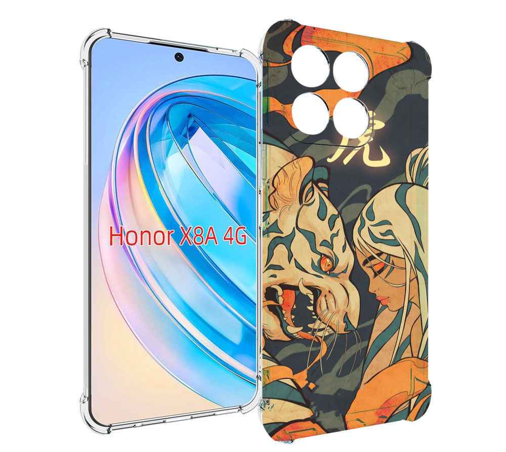 

Чехол MyPads Тигр и девушка друзья для Honor X8a, Tocco