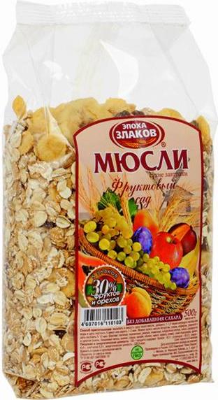 

Мюсли Эпоха злаков Фруктовый сад 500 г