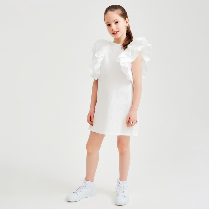 

Платье для девочки MINAKU: Cotton Collection цвет белый, рост 140, 000647727