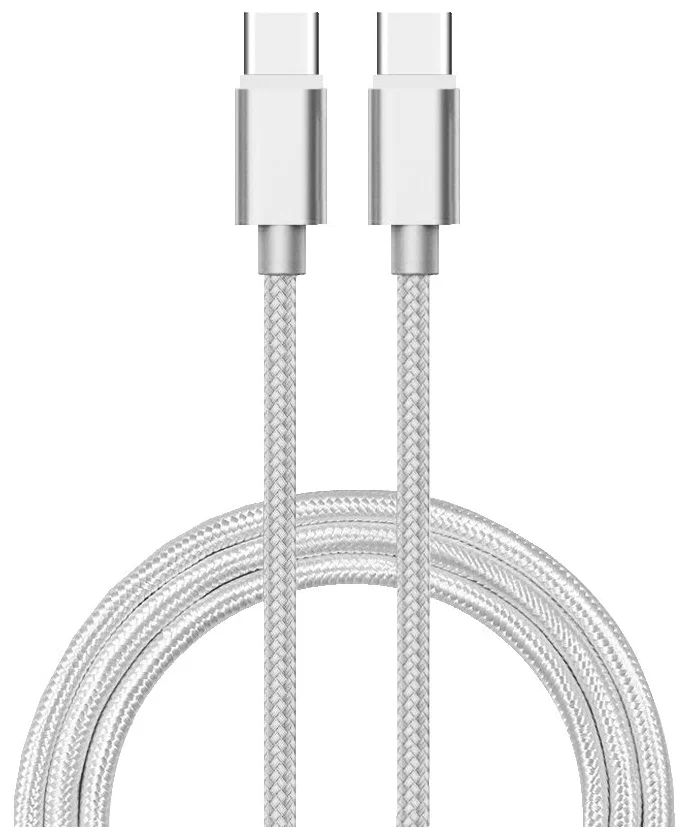 Дата-кабель ATOM USB Type-C 3.1 - USB Type-C 3.1, 1,8 м. серебрянный