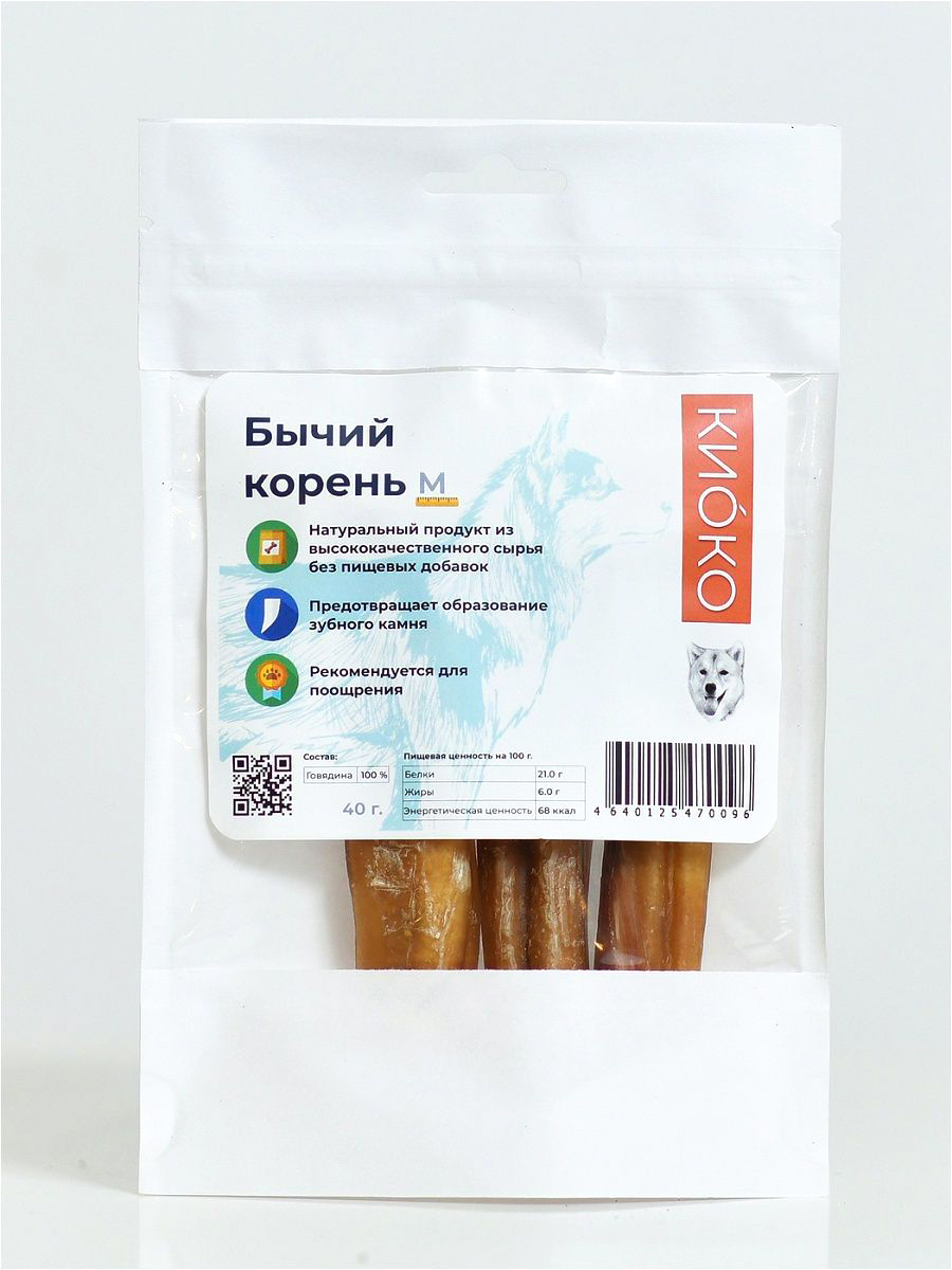 фото Лакомство для собак киоко бычий корень m, 40 г