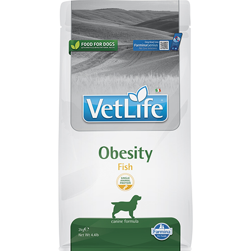 фото Сухой корм farmina для взрослых собак с избыточным весом vet life obesity рыба 2 кг