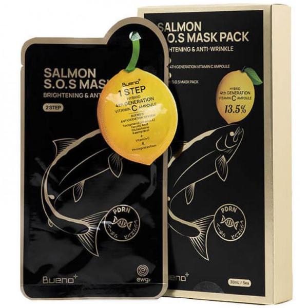 Маска для лица Bueno Salmon VITAMIN S.O.S Mask с витамином С 30мл х 5шт.