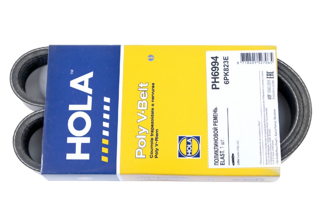 

HOLA PH6994 Ремень генератора 2190 (6PK823) "HOLA"