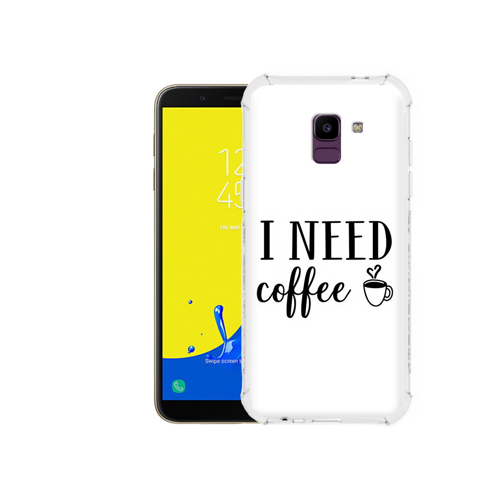

Чехол MyPads Tocco для Samsung Galaxy J6 (2018) Мне нужен кофе, Прозрачный, Tocco