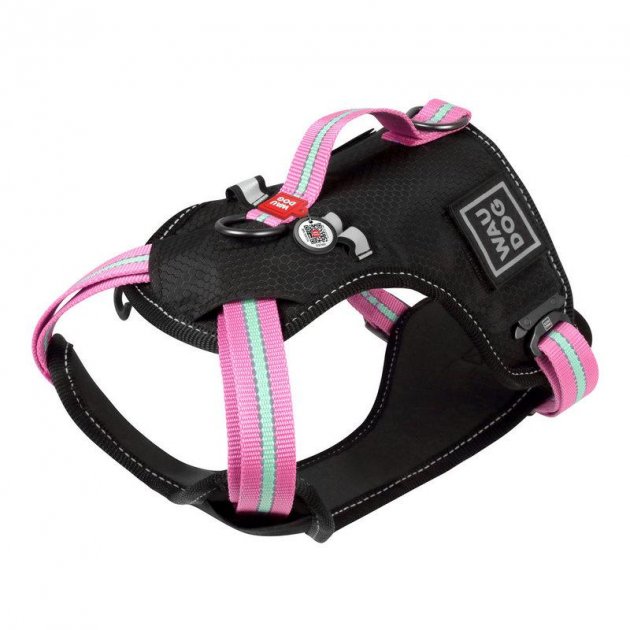 

Шлейка для собак Collar Waudog Nylon, полиэстер, пластик, нейлон, черный, розовый M
