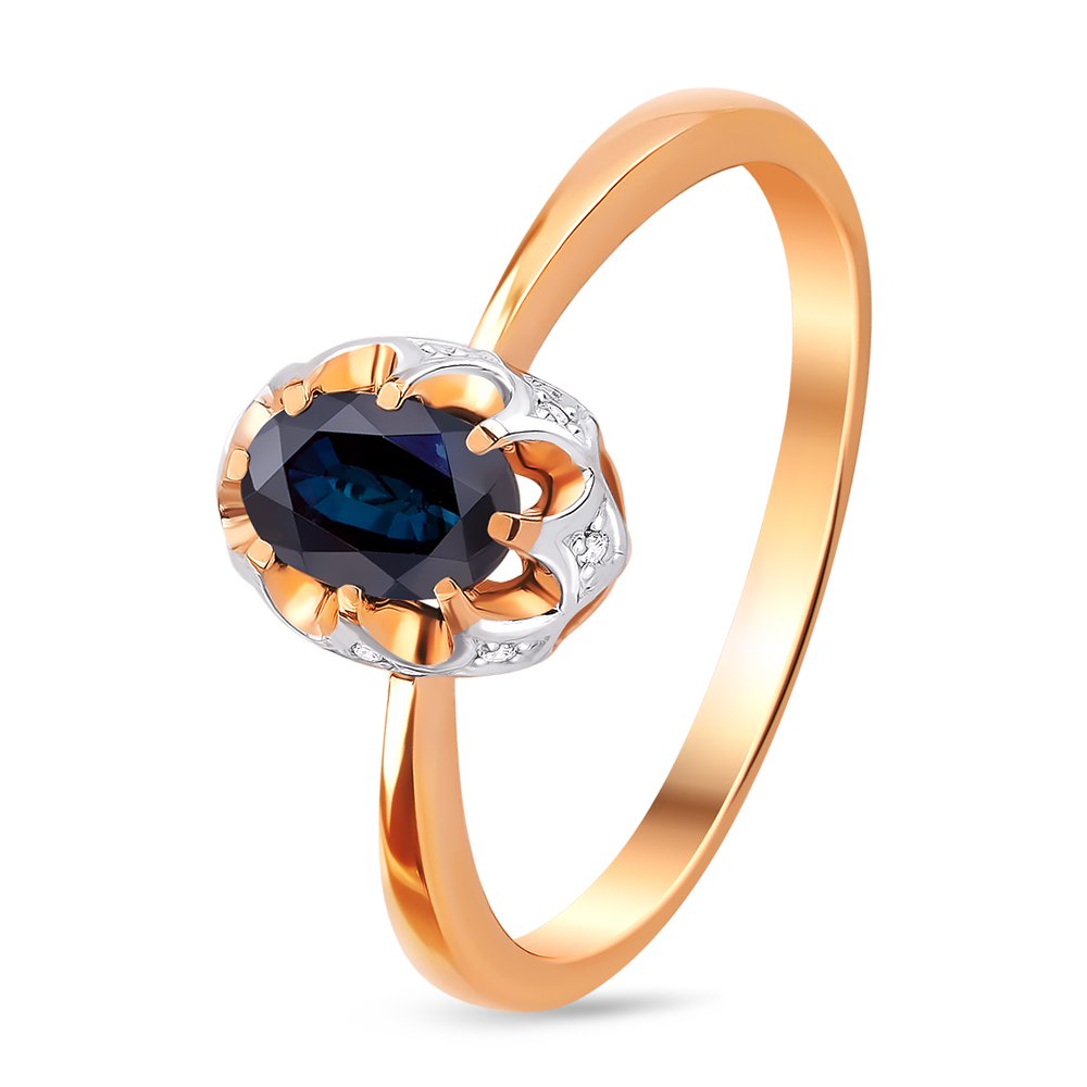 

Кольцо из красного золота с сапфиром/бриллиантом р. 18 585Gold 101011048, 101011048