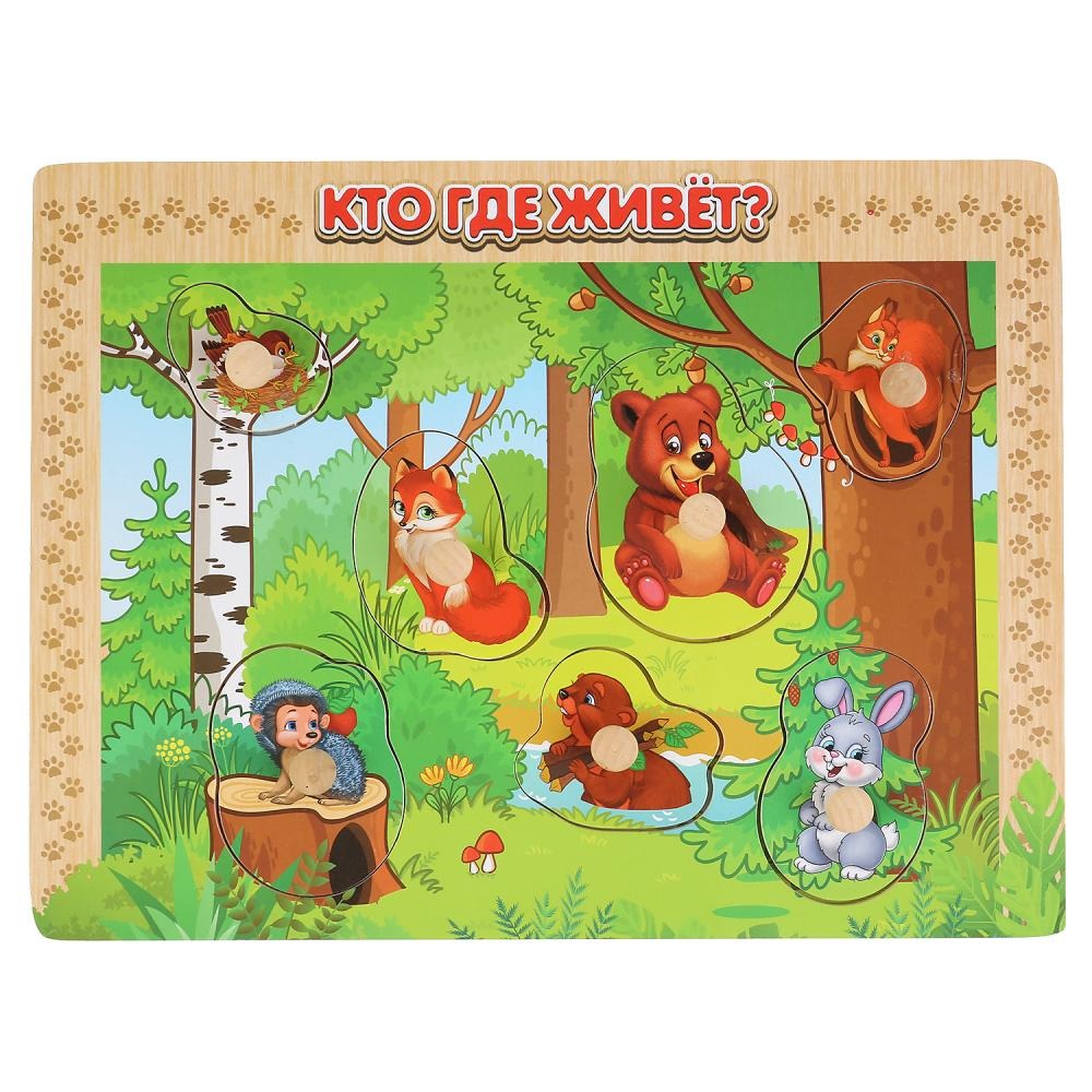

Рамка-кладыши "Лесные животные" - Чей домик Буратино