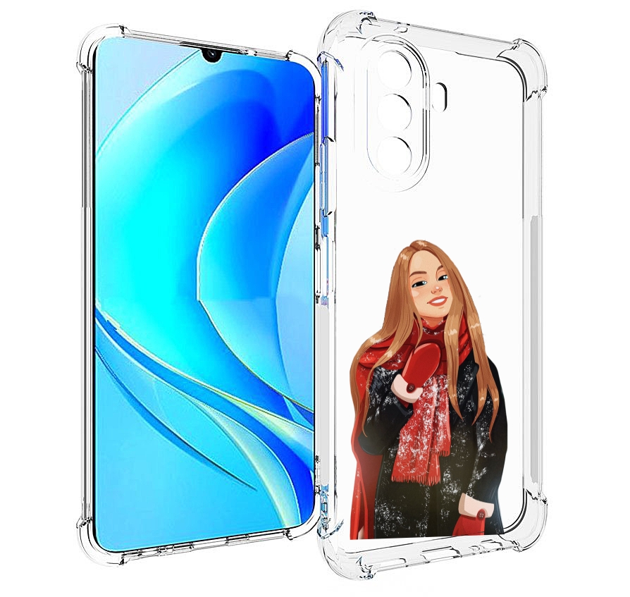 

Чехол MyPads Новогодний-зимний-арт женский для Huawei Nova Y70 / Nova Y70 Plus, Прозрачный, Tocco