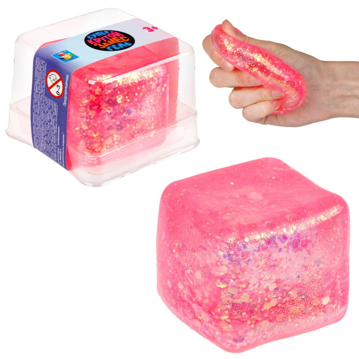 

Игрушка-антистресс 1toy Крутой замес Супергель Розовый куб, 5см, Т24585-1