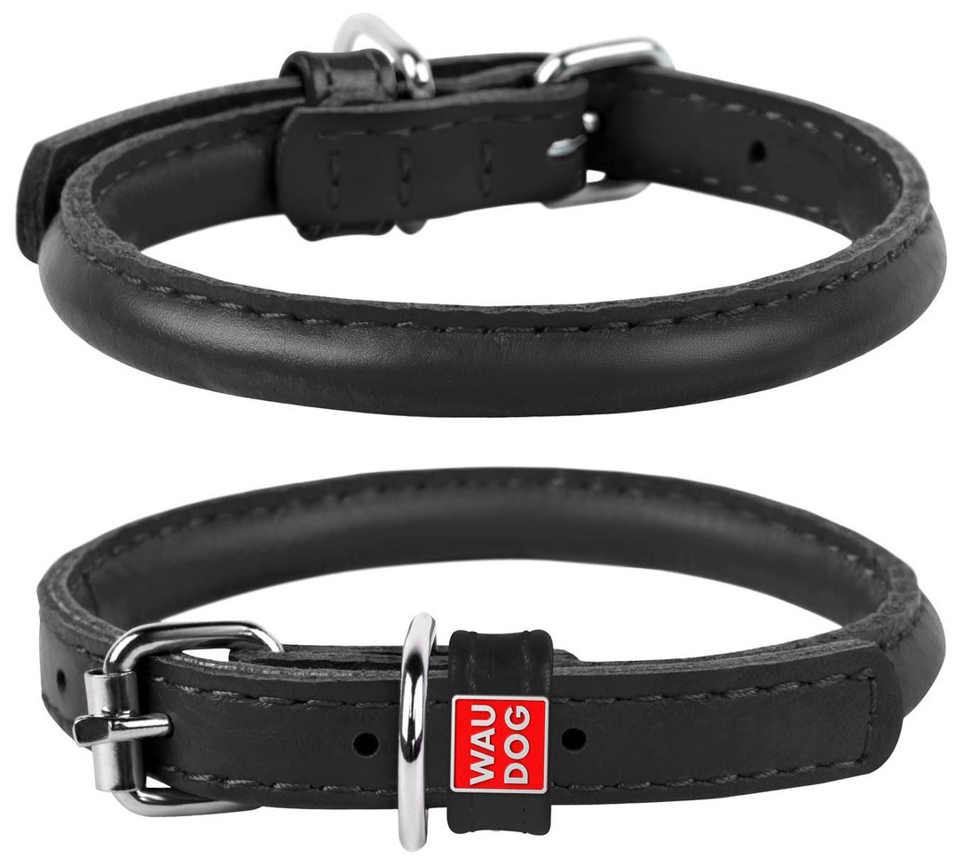 фото Ошейник для собак collar waudog glamour круглый черный 39-47 см