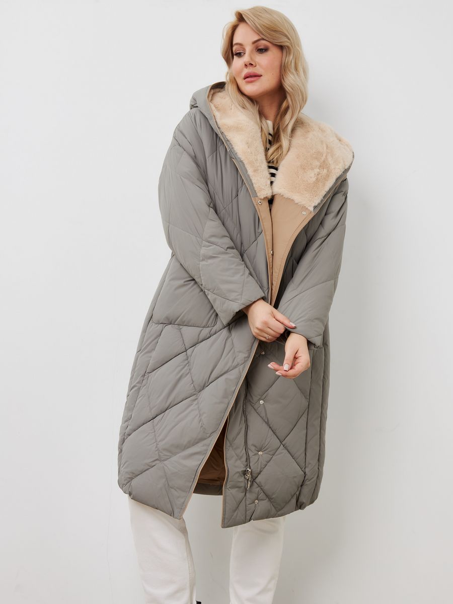 

Пальто женское LAWINTER 83591 серое 50 RU, Серый, 83591