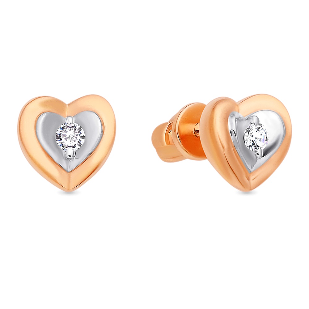 

Серьги из красного золота с бриллиантом 585Gold 102006112, 102006112