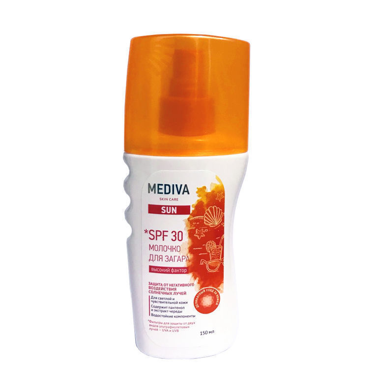 

Молочко для загара Mediva Sun SPF30 150мл, Медива Сан молочко для загара SPF30 150мл