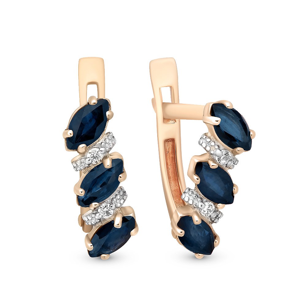 

Серьги из красного золота с сапфиром/бриллиантом 585Gold 102005361, 102005361