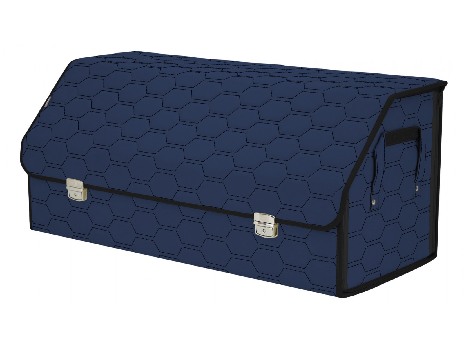 фото Органайзер-саквояж в багажник союз премиум (размер xxl), синий с черной прострочкой соты. a&p