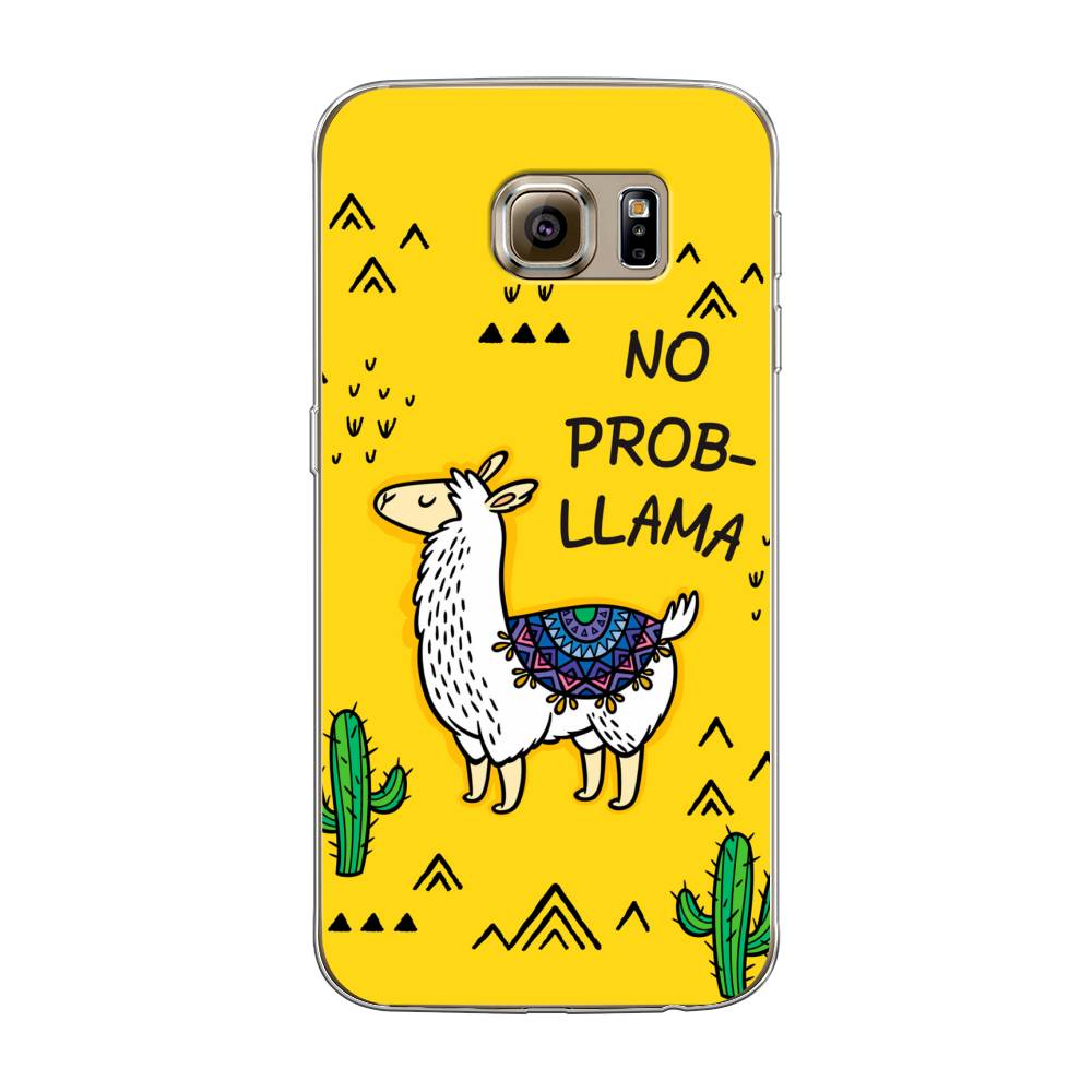

Чехол Awog на Samsung Galaxy S6 "No probLLama", Желтый;черный;синий, 24350-2