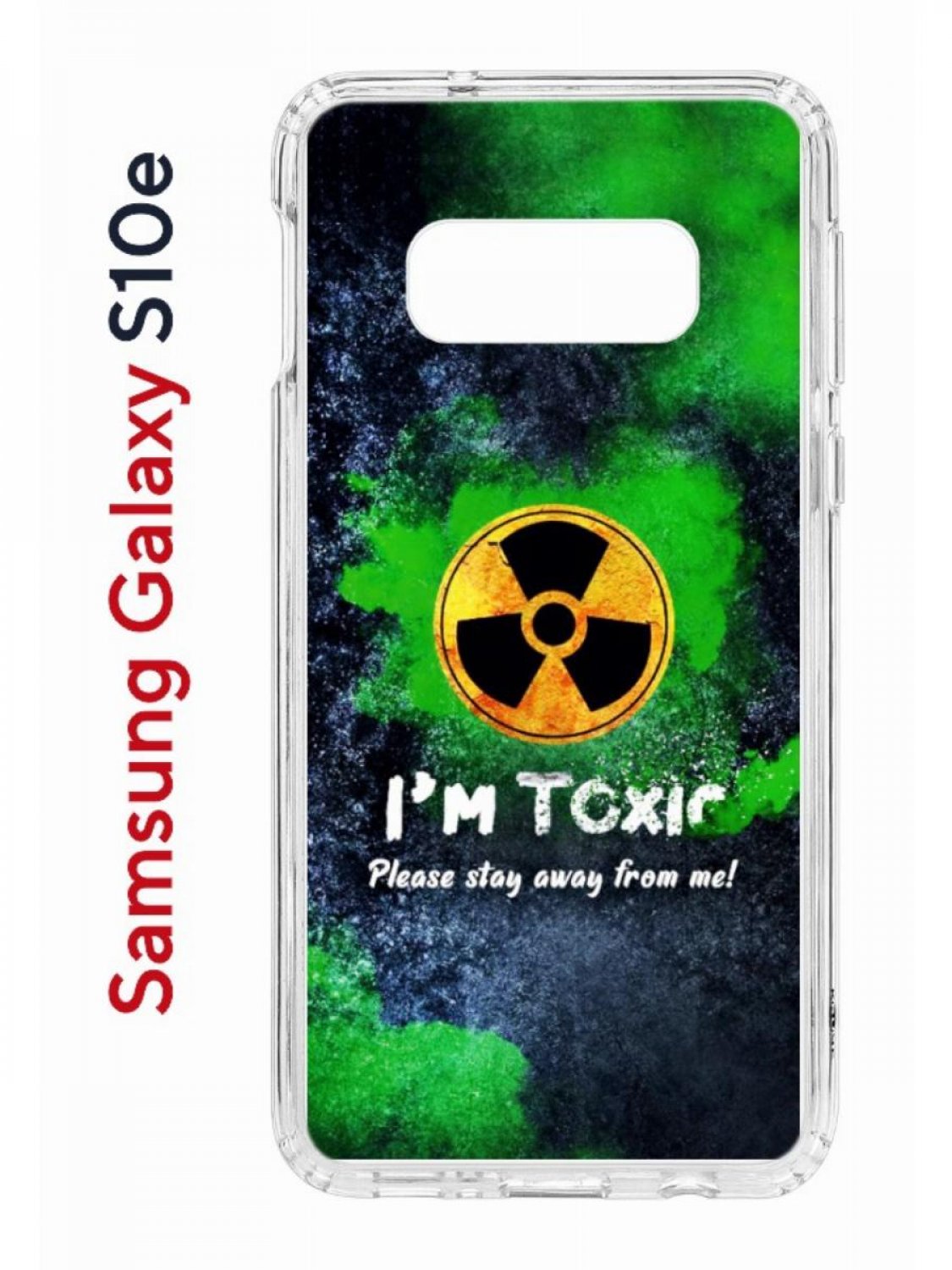 фото Чехол на samsung s10e с принтом kruche print toxic,противоударный бампер,с защитой камеры кruче