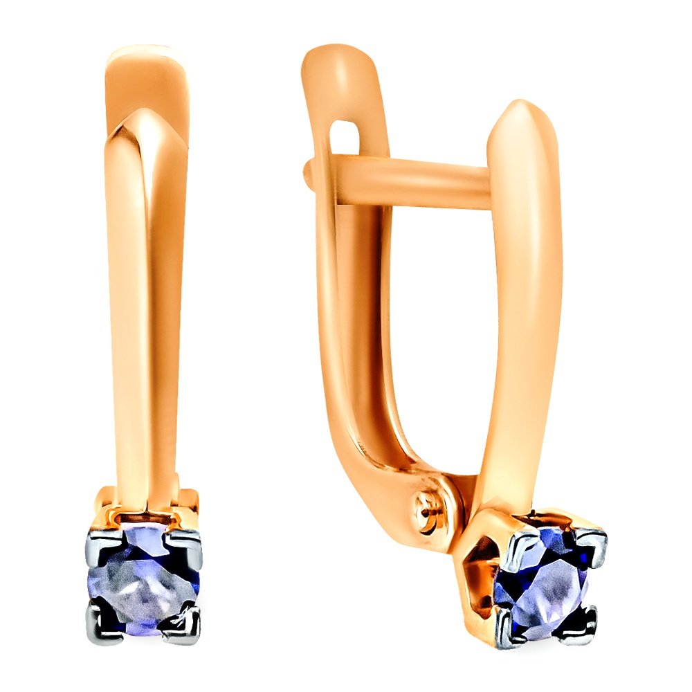 

Серьги из красного золота с сапфиром искусственным 585Gold 102007140, 102007140