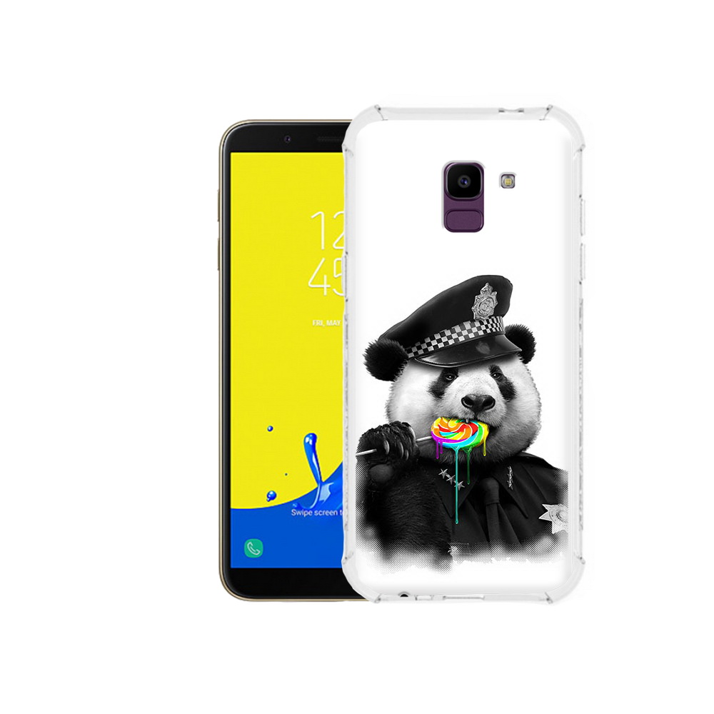 

Чехол MyPads Tocco для Samsung Galaxy J6 (2018) Панда полиция, Прозрачный, Tocco