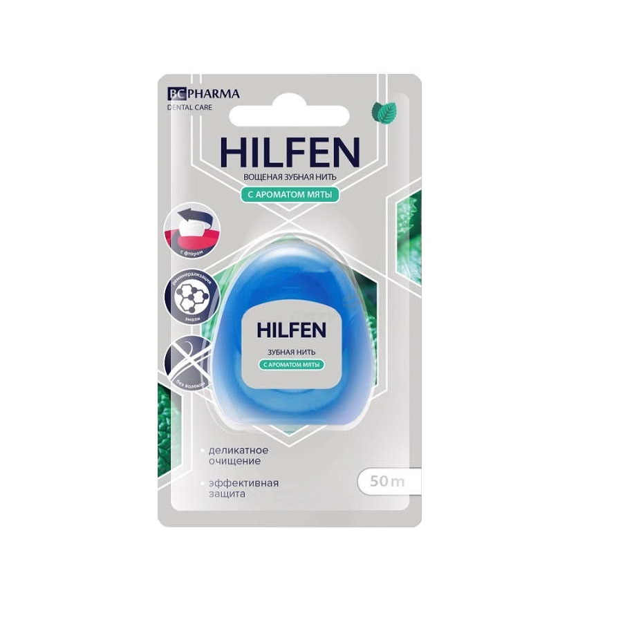 Купить Зубная нить BC Hilfen с ароматом мяты, 50 м., Mediva Sun